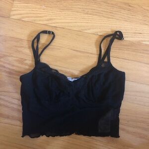 Adika Black Lace Trim Tank Top